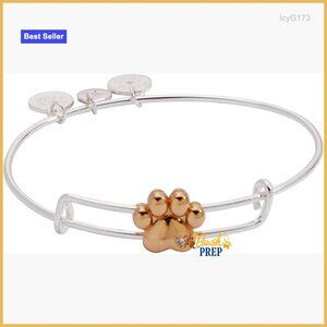 Two Tone Pet Love Bracelet Nickel Free 7.25 Inch Bangle